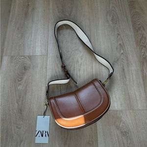 NWT ZARA Topstitched Crossbody Bag